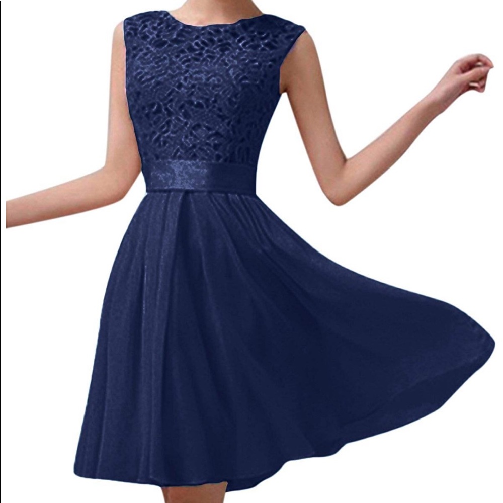 Zanzea Sleeveless Floral Lace Chiffon A-Line Dress